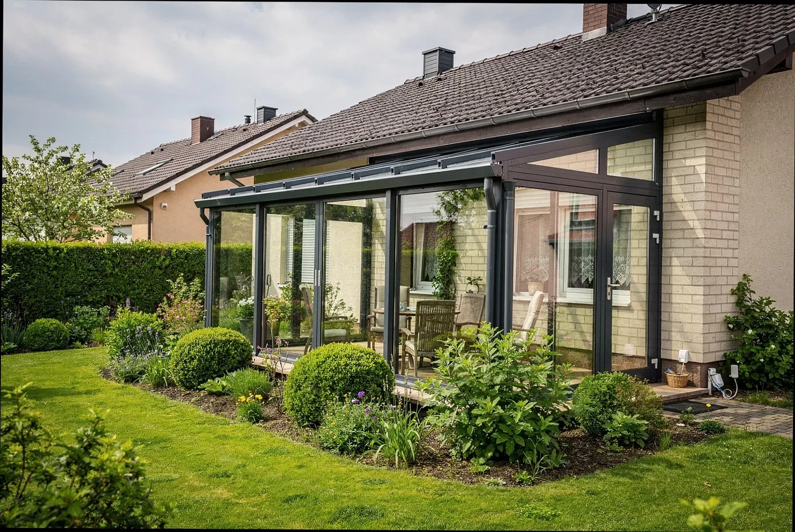 Wohnwintergarten an einem Einfamilienhaus in Krefeld